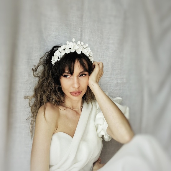 Blossom Porcelain Bridal Crown